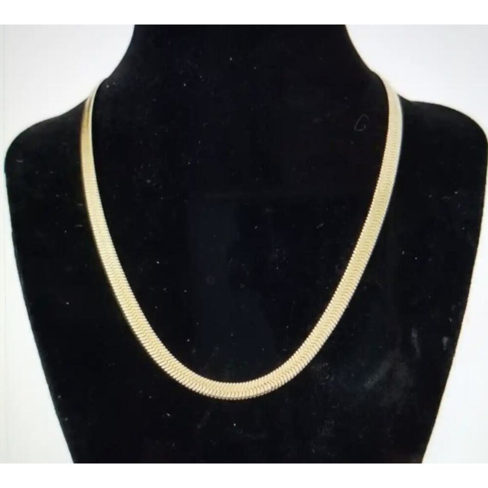 Jennifer Zeuner Hamilton 16" Herringbone Necklace 14K Gold-Plated - NEW‎